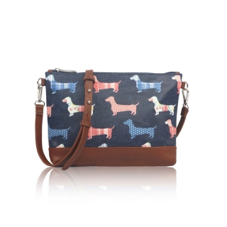 Small Crossbody Dog Mania - modré